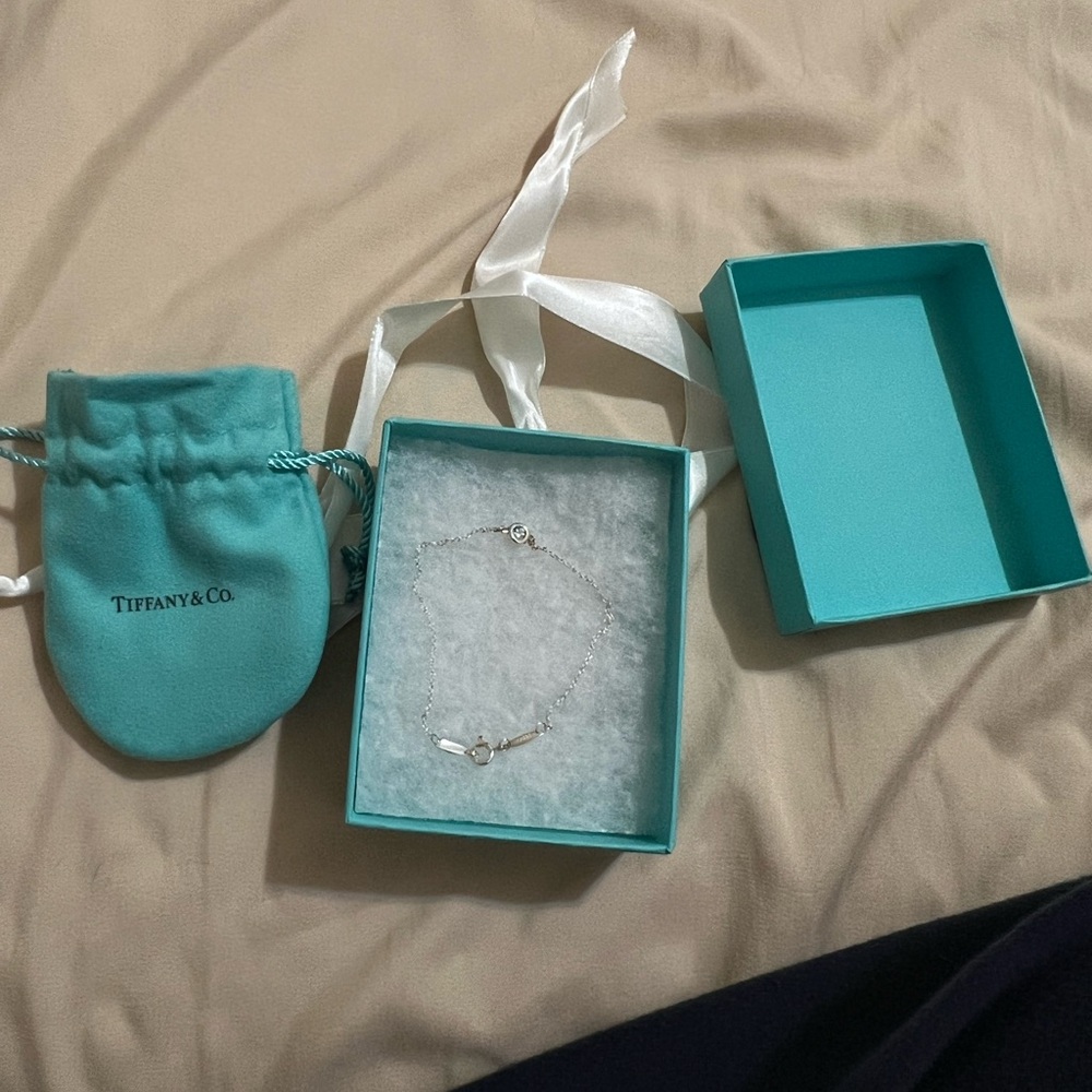 New Tiffany & Co. Elsa Peretti Sterling Aquamarine Bracelet 7.25 Inches